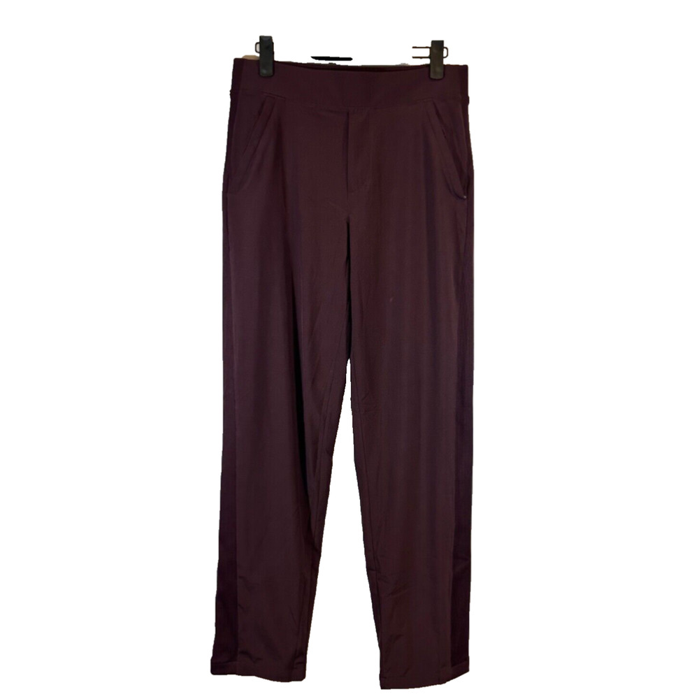 Athleta Recover Bounce Back Sweatpants Jogger Pant Burgundy Zip Pockets Sz 4 A26